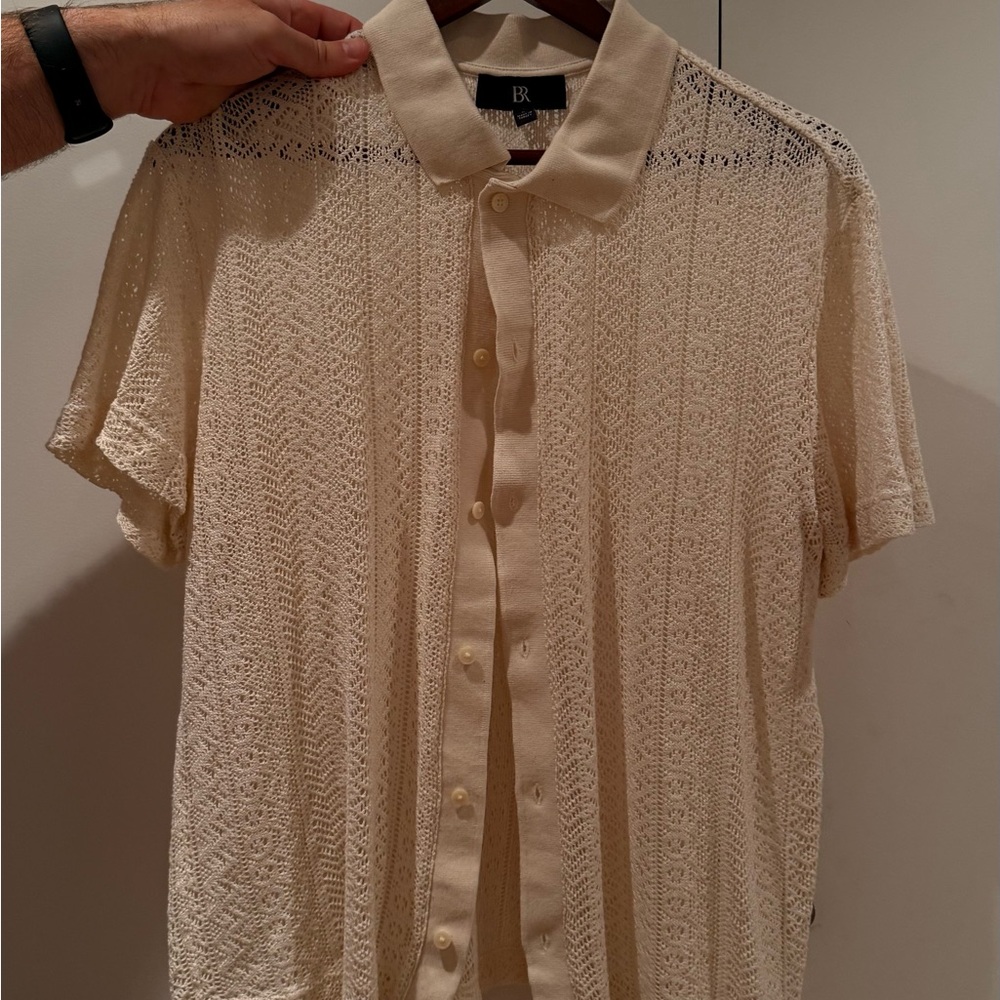 Banana Republic Cream Lace Men's Shirt